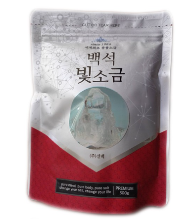 백석 빛소금 500g 프리미엄 용융소금 파우치 패키지